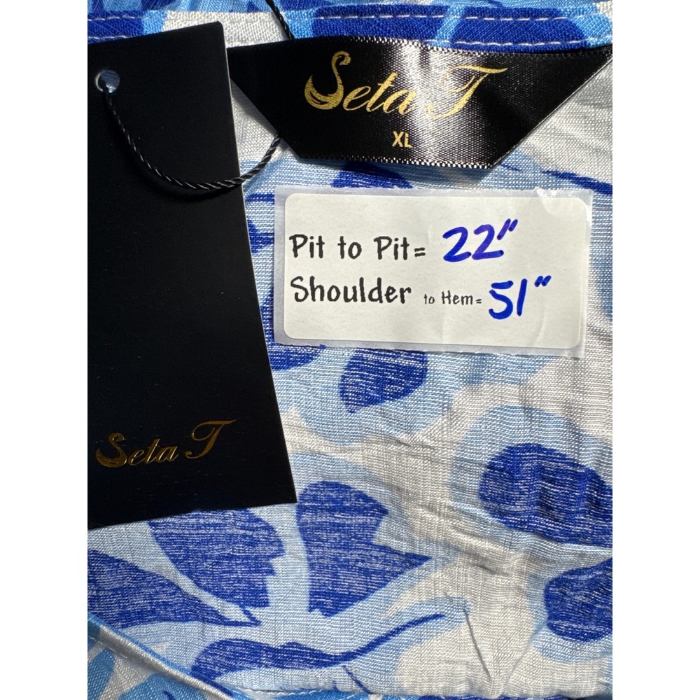 Seta T Floral Maxi Dress V Neck‎ Short Sleeve Casual Summer Dress XL - Picture 3 of 9